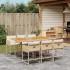 Set comedor de jardín 7 pzas con cojines ratán sintético