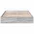 Cama con cajones madera ingeniería gris Sonoma 150x200