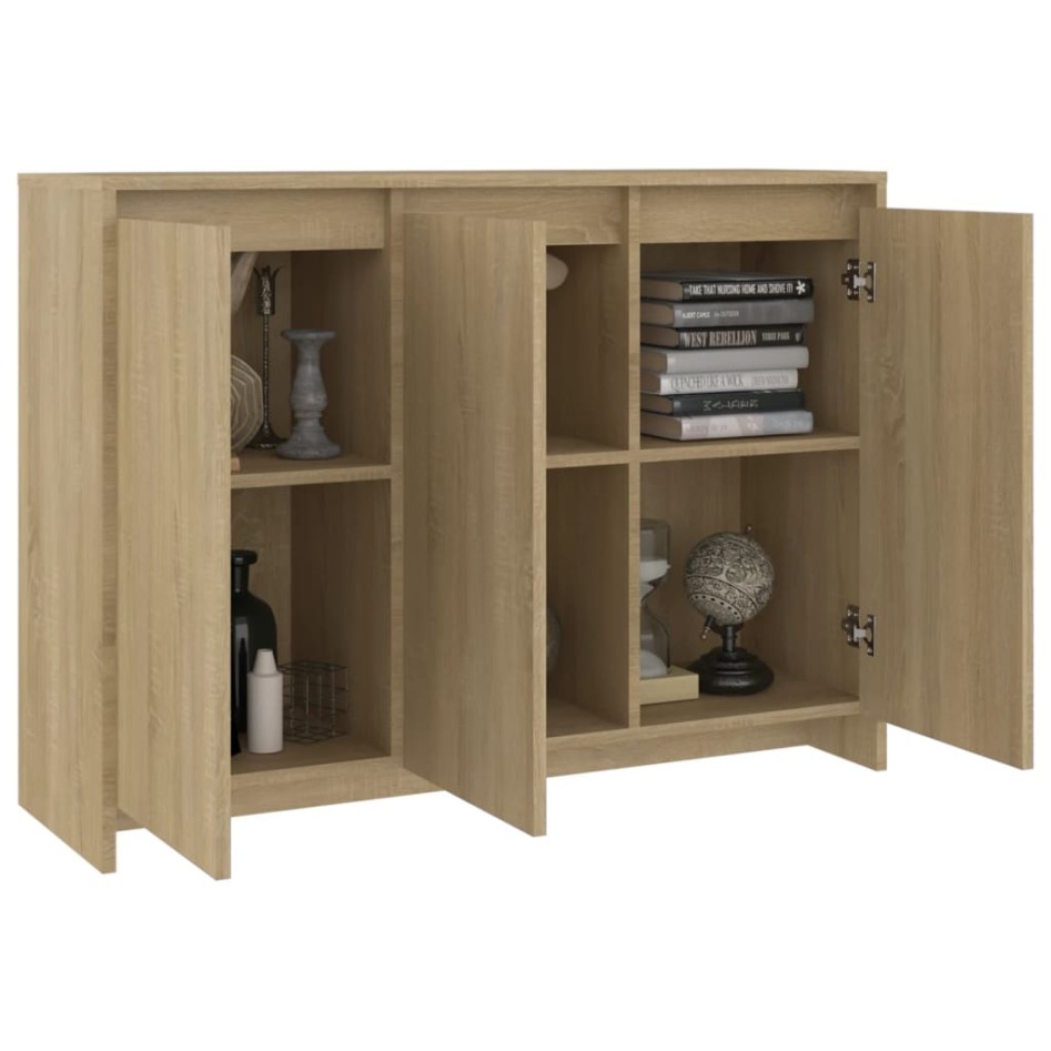 Aparador de madera contrachapada roble Sonoma 102x33x75