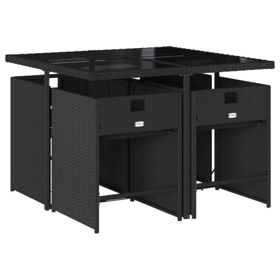 Set de muebles jardín 5 pzas con cojines ratán sintético