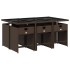 Set comedor de jardín 7 pzas con cojines ratán sintético