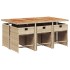 Set comedor de jardín 7 pzas con cojines ratán sintético