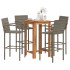 Mesa y taburetes de jardín 5 pzas madera acacia ratán PE