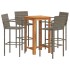 Mesa y taburetes de jardín 5 pzas madera acacia ratán PE