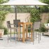 Mesa y taburetes de jardín 5 pzas madera acacia ratán PE