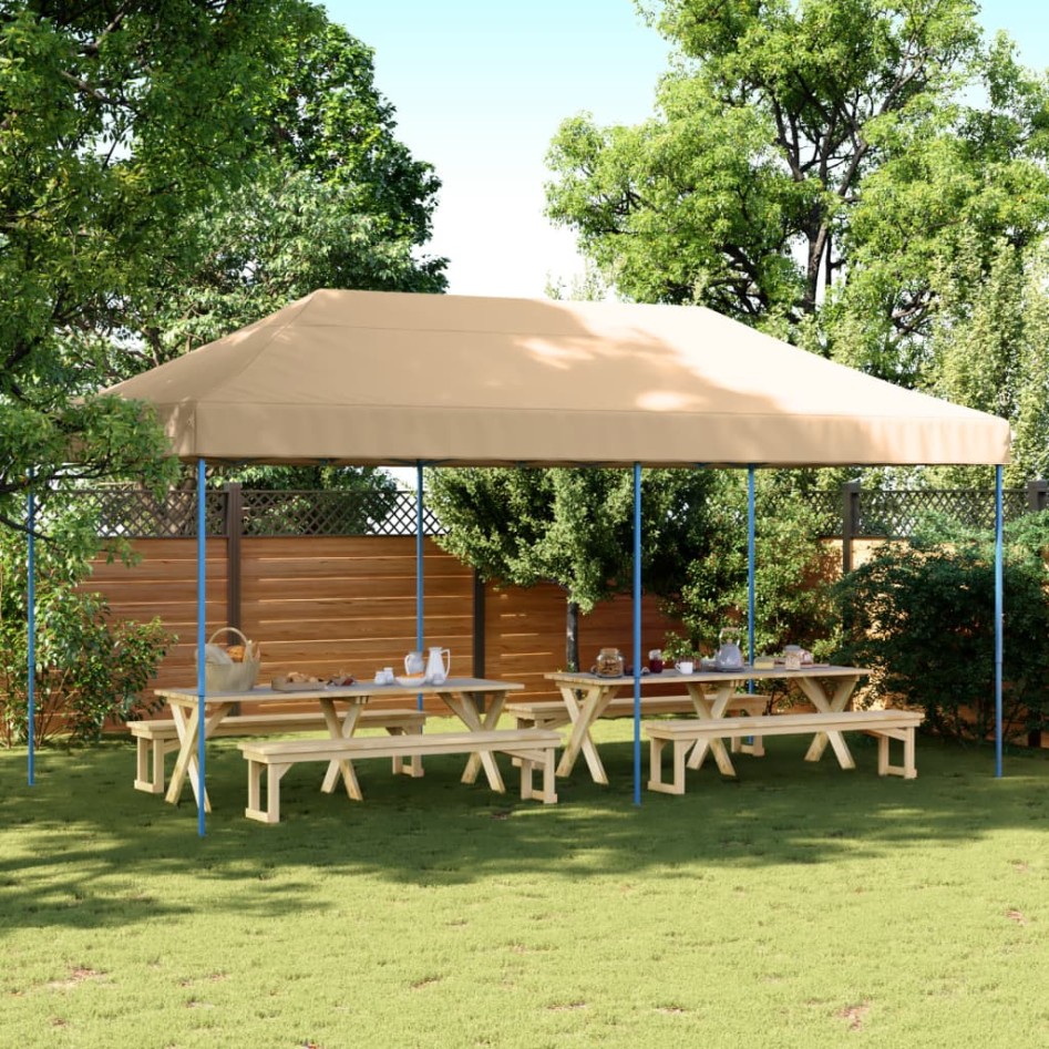Tienda de fiesta plegable Pop-Up beige 580x292x315