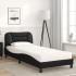 Cama con colchón cuero sintético negro 80x200
