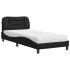 Cama con colchón cuero sintético negro 90x190