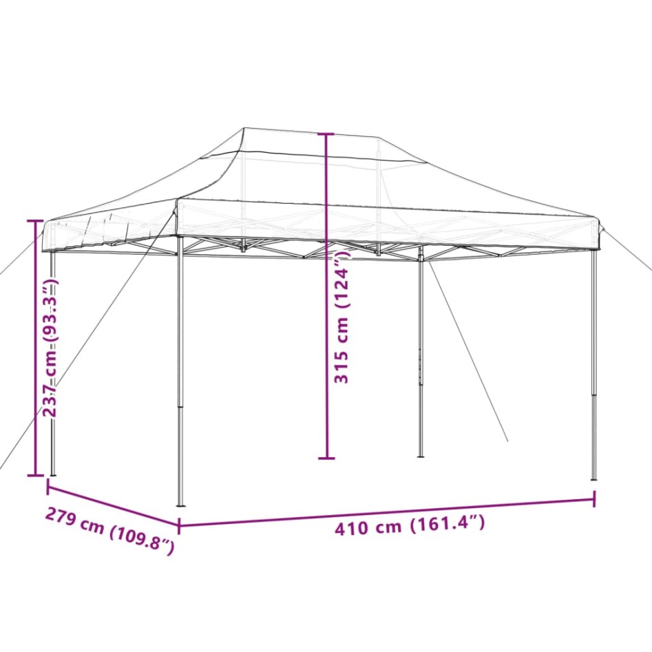 Tienda de fiesta plegable Pop-Up verde 410x279x315