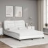 Cama con colchón cuero sintético blanco 140x190