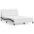 Cama con colchón cuero sintético blanco y negro 140x200