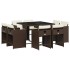 Set comedor para jardín 9 pzas y cojines ratán sintético