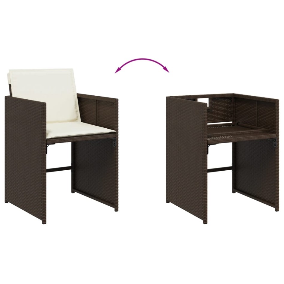 Set comedor para jardín 9 pzas y cojines ratán sintético