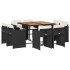 Set de comedor de jardín 9 pzas y cojines ratán sintético