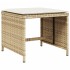 Set comedor de jardín 9 pzas con cojines ratán sintético