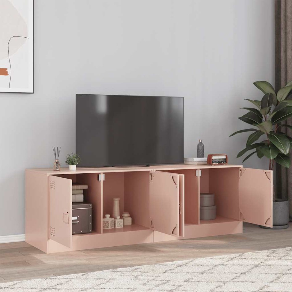 Muebles para TV 2 unidades acero rosa 67x39x44