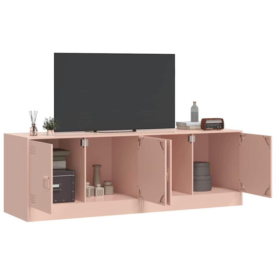 Muebles para TV 2 unidades acero rosa 67x39x44