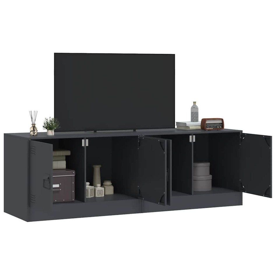 Muebles para TV 2 unidades acero gris antracita 67x39x44