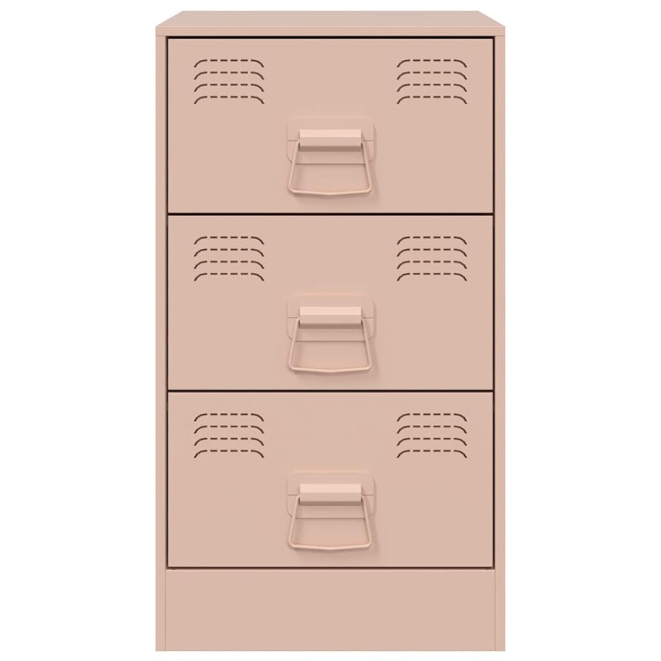 Mesitas de noche 2 unidades acero rosa 34,5x39x62