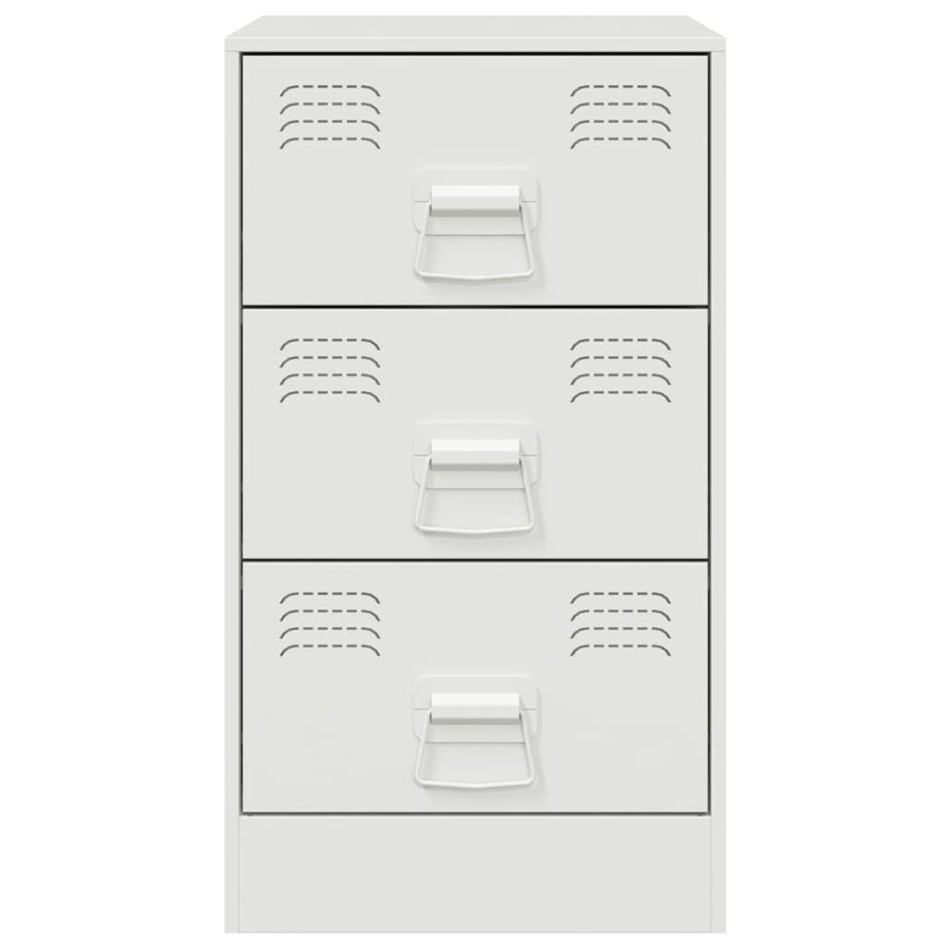 Mesitas de noche 2 unidades acero blanco 34,5x39x62