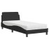 Cama con colchón terciopelo negro 90x190