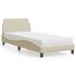 Cama con colchón tela color crema 80x200
