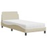 Cama con colchón tela color crema 80x200