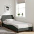Cama con colchón tela gris oscuro 90x190