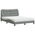 Cama con colchón tela gris claro 140x190