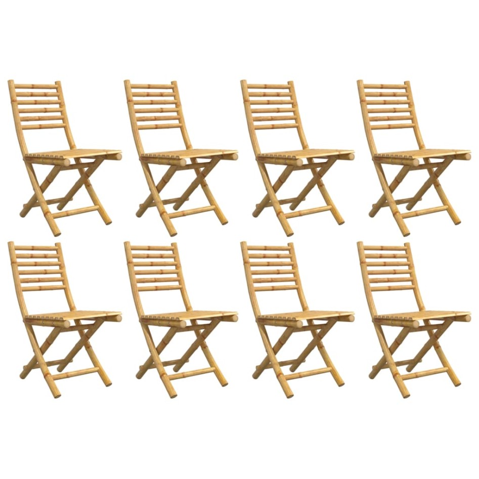 Sillas de jardín plegables 8 unidades bambú 43x54x88