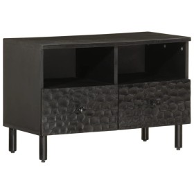 Mueble de TV madera maciza de mango negro 70x33x46