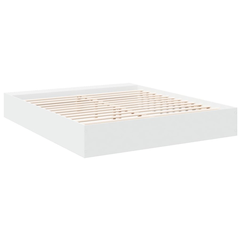 Estructura de cama madera de ingeniería blanca 180x200