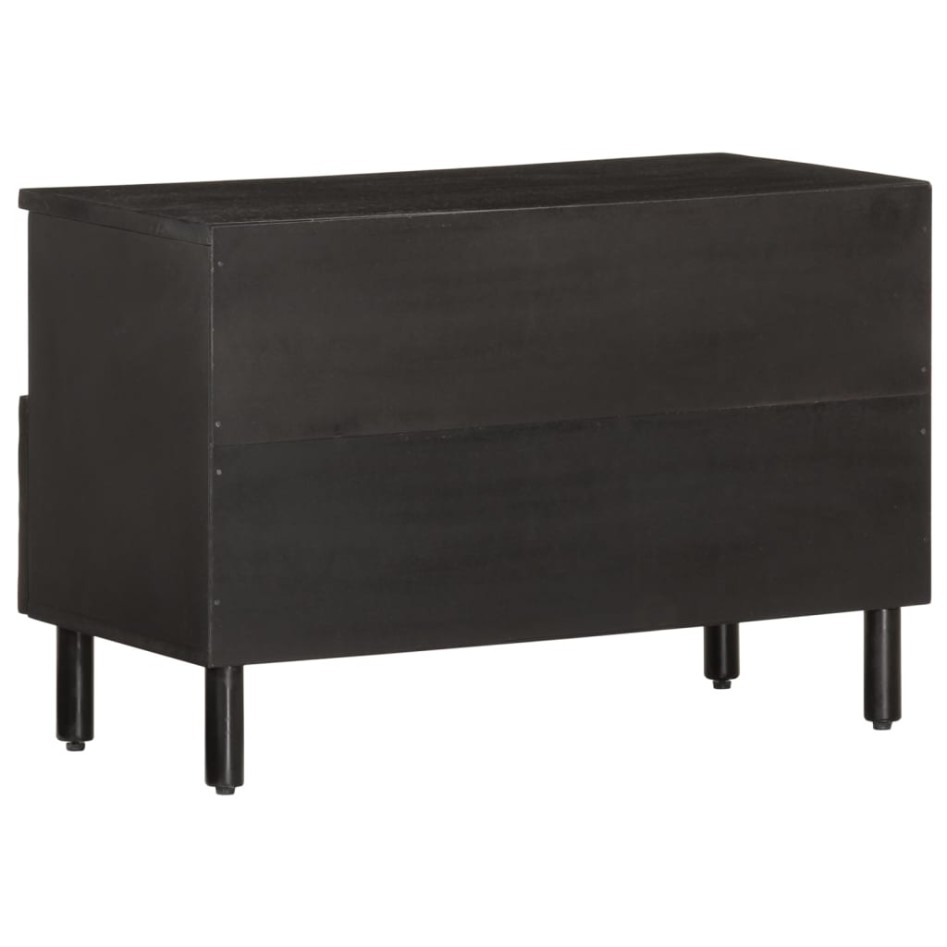 Mueble de TV madera maciza de mango negro 70x33x46