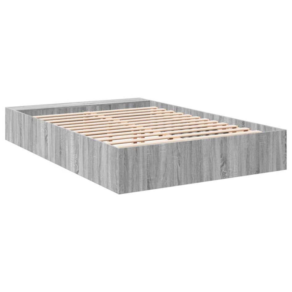 Estructura de cama madera de ingeniería gris Sonoma 150x200