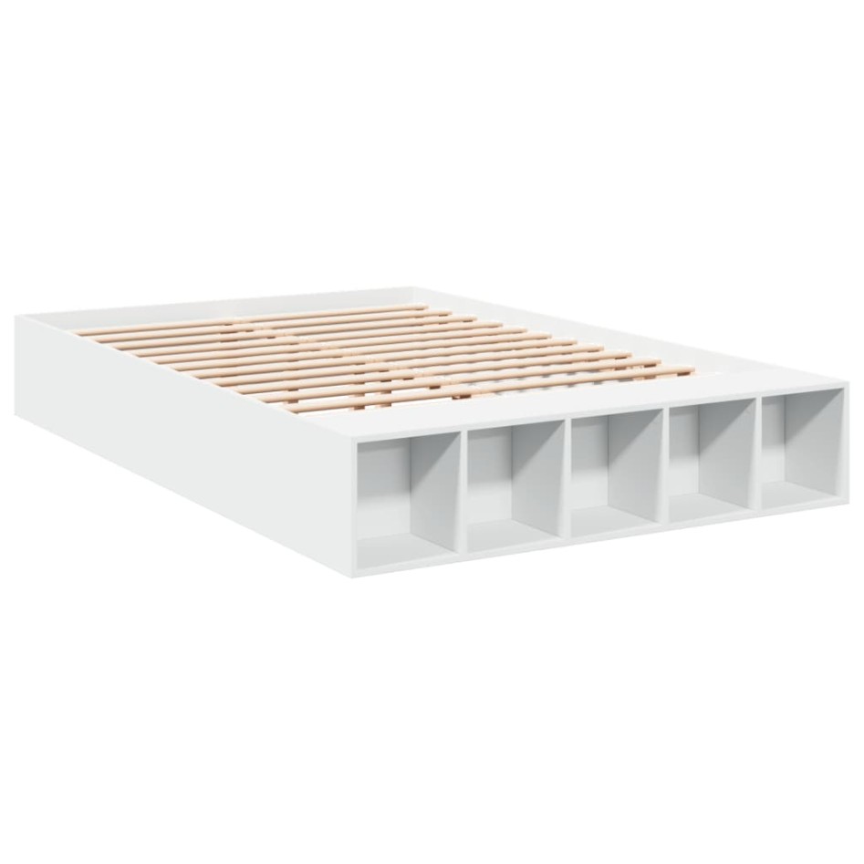Estructura de cama madera de ingeniería blanca 135x190