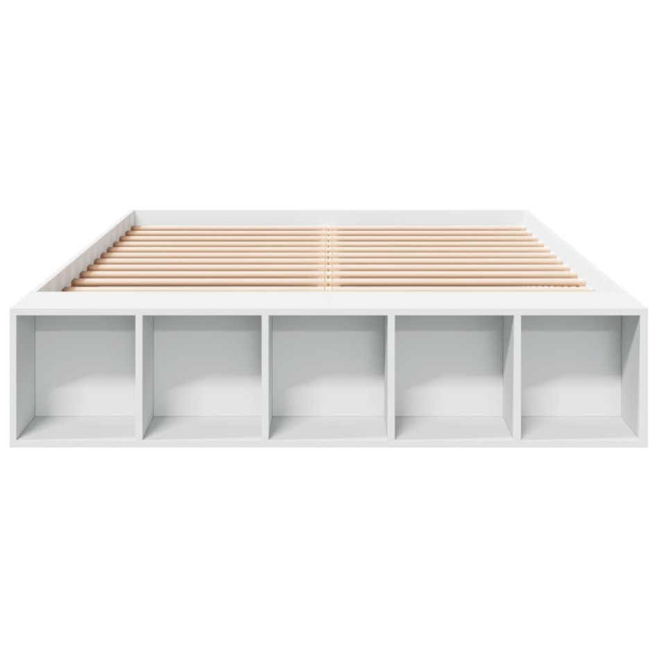 Estructura de cama madera de ingeniería blanca 135x190