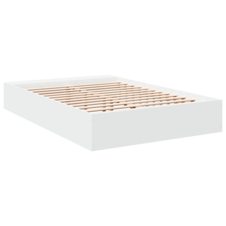 Estructura de cama madera de ingeniería blanca 135x190