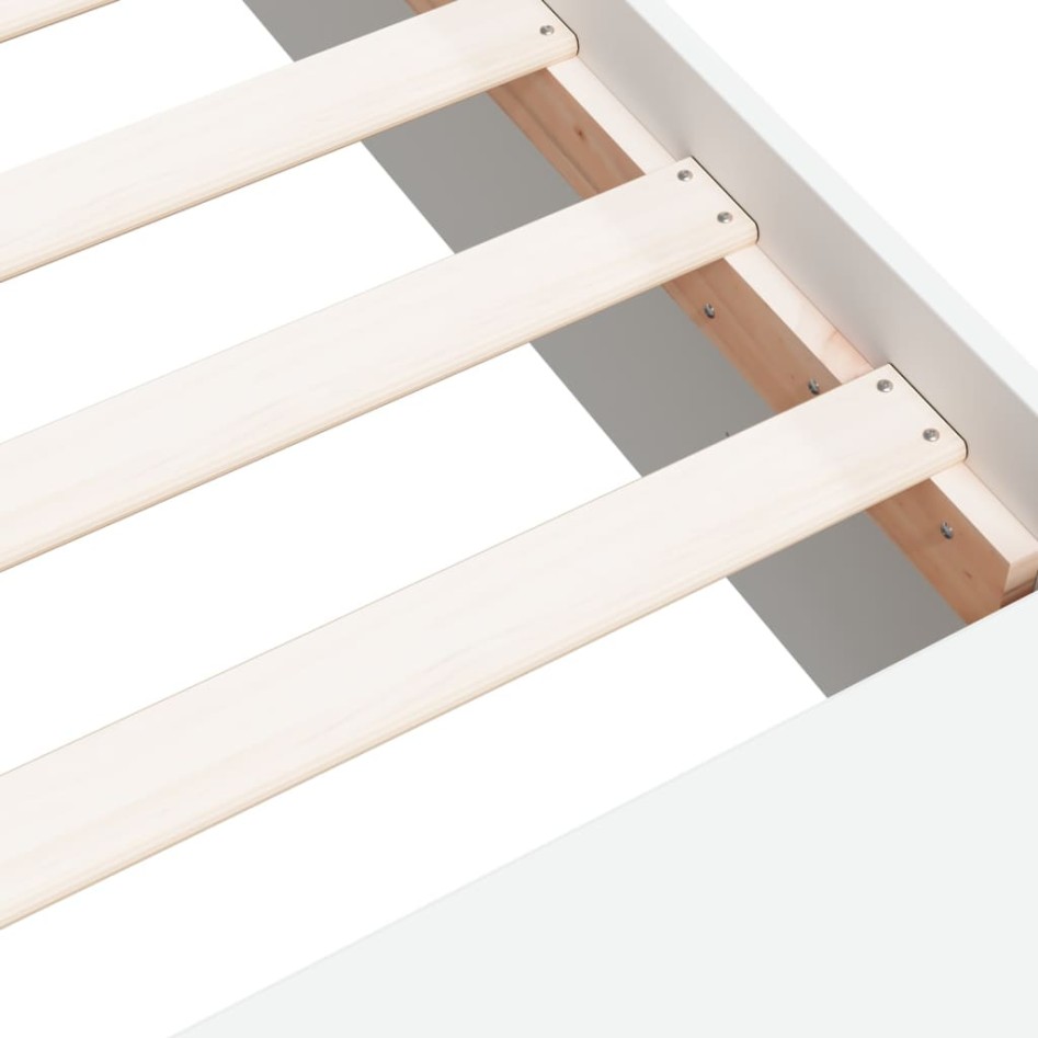 Estructura de cama madera de ingeniería blanca 135x190