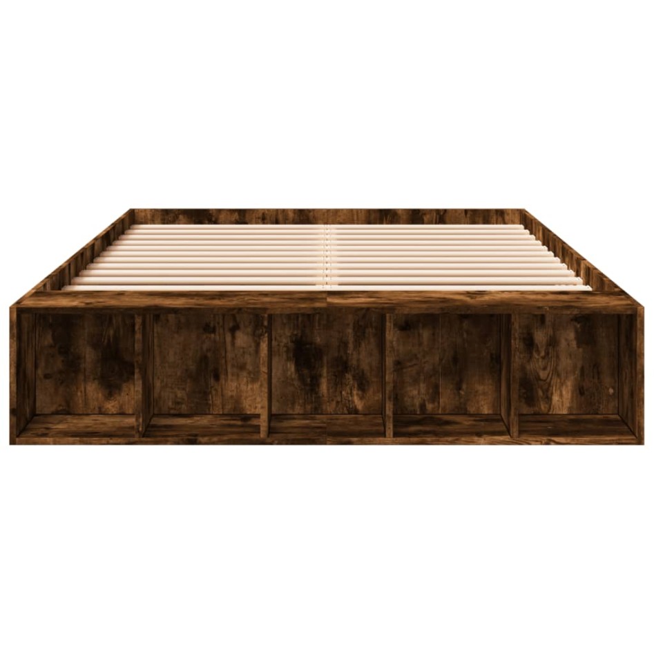 Estructura de cama madera de ingeniería roble ahumado