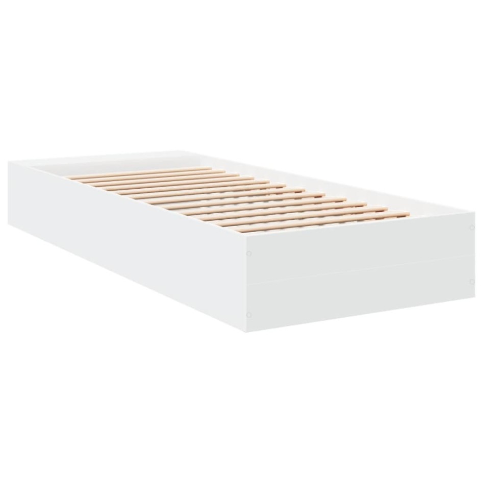 Estructura de cama madera de ingeniería blanca 90x200