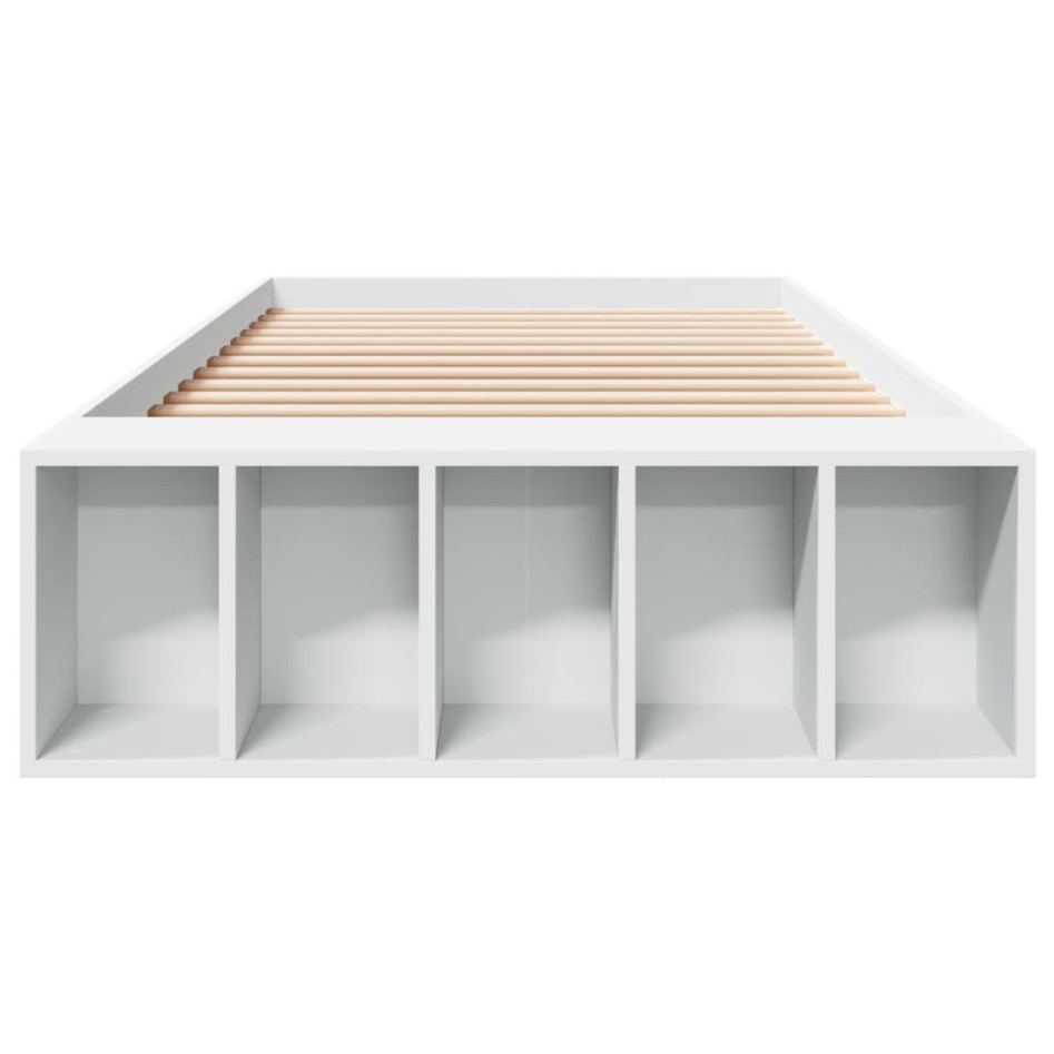 Estructura de cama madera de ingeniería blanca 100x200