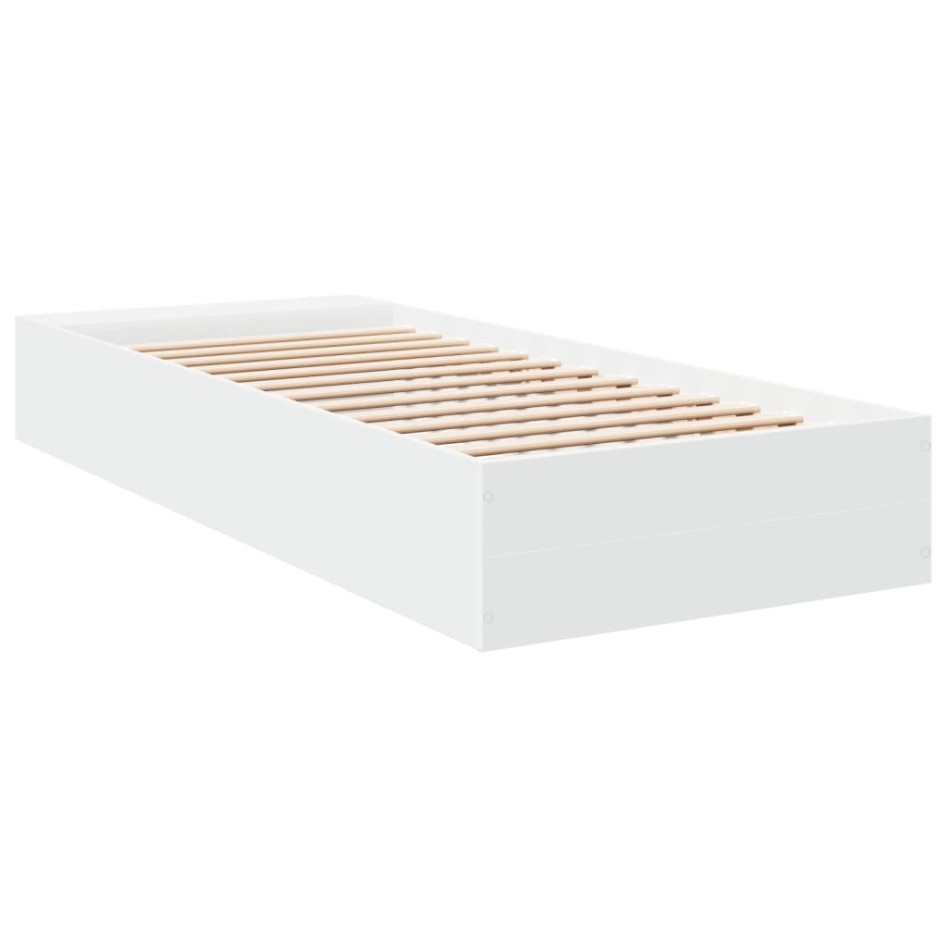 Estructura de cama madera de ingeniería blanca 100x200
