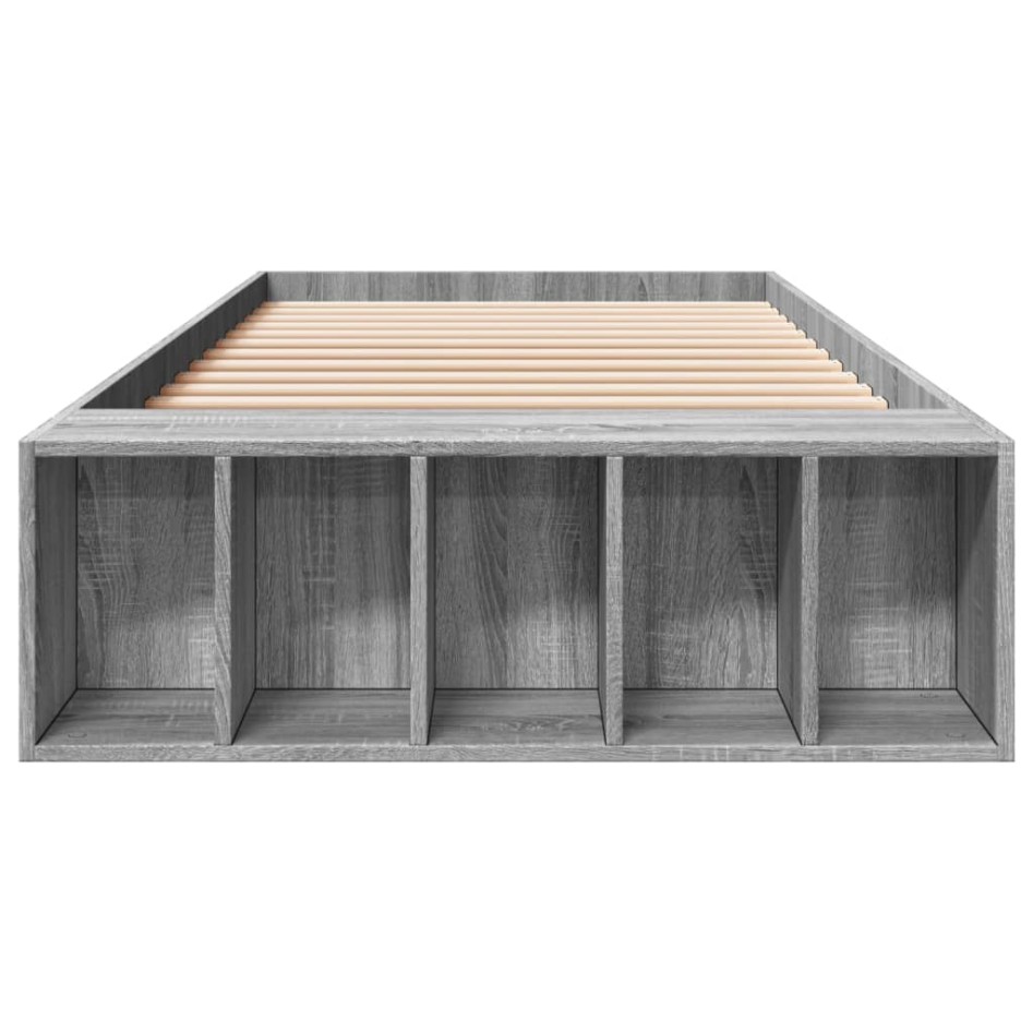 Estructura de cama madera de ingeniería gris Sonoma 90x190