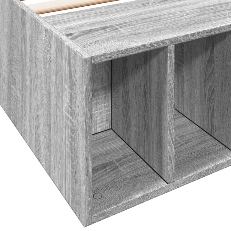 Estructura de cama madera de ingeniería gris Sonoma 90x190