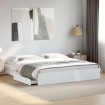 Estructura cama con cajones madera ingeniería blanca 200x200 cm