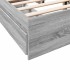 Cama con cajones madera ingeniería gris Sonoma 140x200
