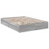 Cama con cajones madera ingeniería gris Sonoma 120x200
