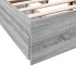 Cama con cajones madera ingeniería gris Sonoma 120x200