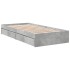 Cama con cajones madera ingeniería gris hormigón 100x200
