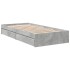 Cama con cajones madera ingeniería gris hormigón 100x200